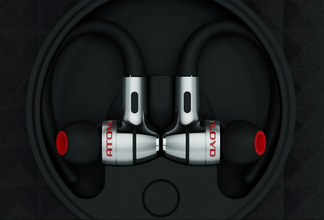 Close-up of a futuristic Atomic Floyd SuperDarts Wireless